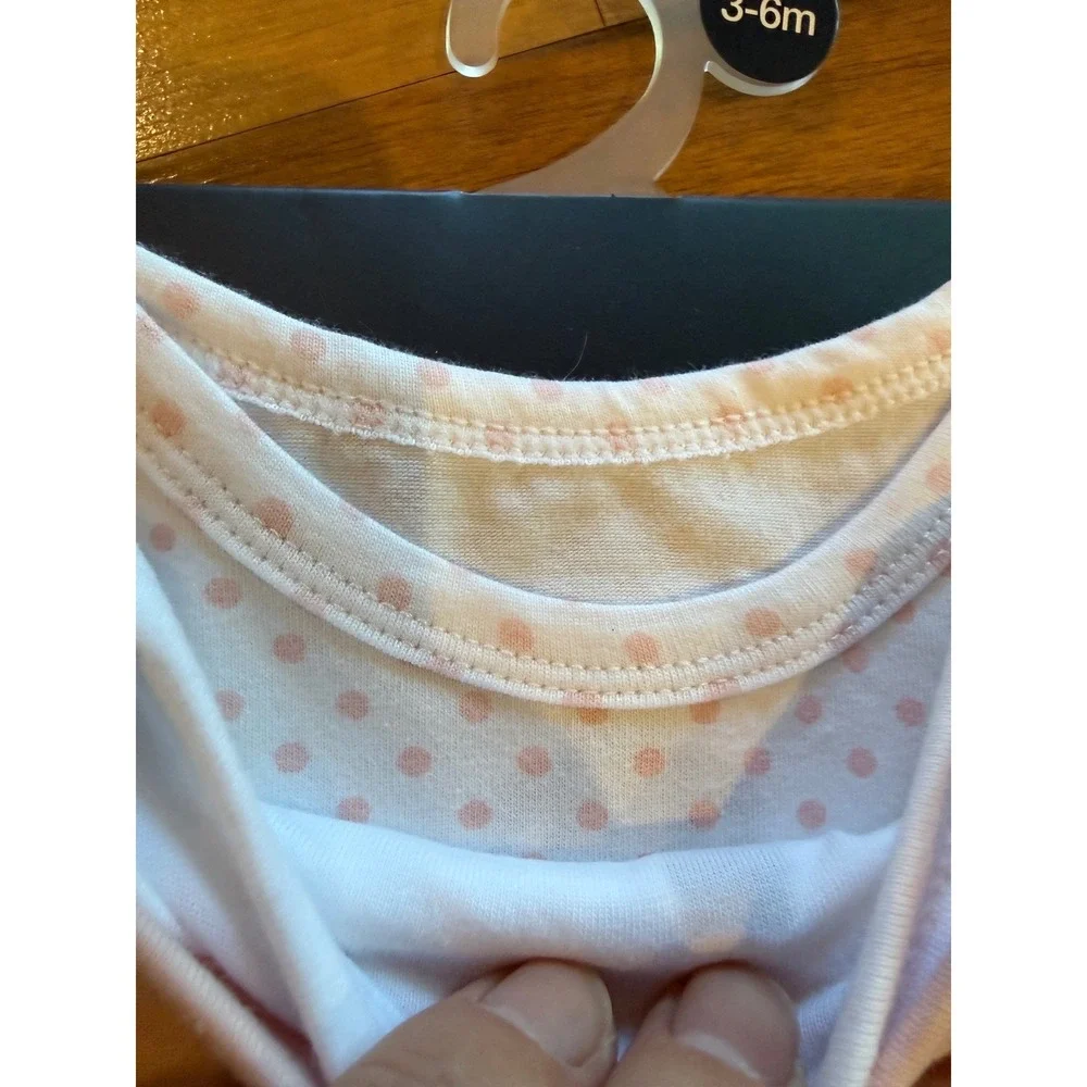 Baby GAP Bodysuits Infant 3-6M Pink White polka dot NWT 3pk Bear‎ Undershirts